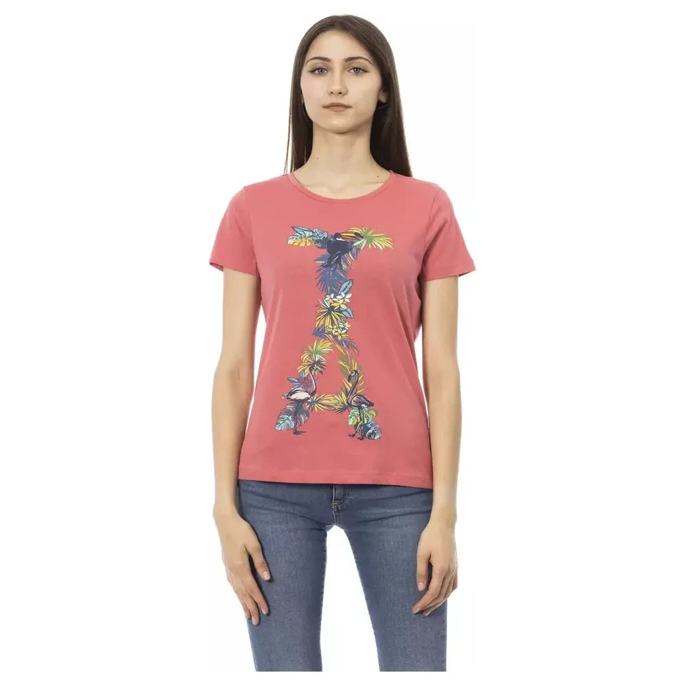 تي شيرت Trussardi Action Chic Fuchsia بأكمام قصيرة