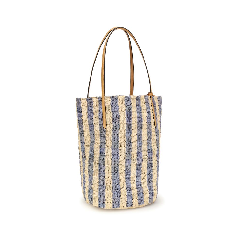Valentino Garavani Blue Raffia Backet Bag