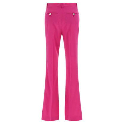 Versace Fuchsia Virgin Wool Flared Pants