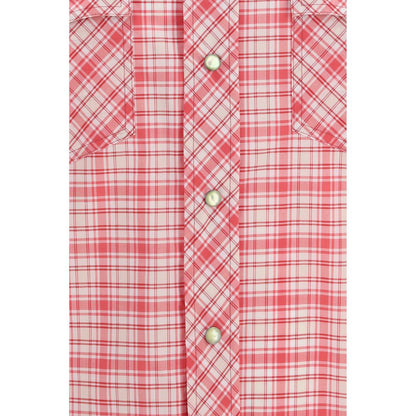 Versace Red Cotton Pattern Shirt