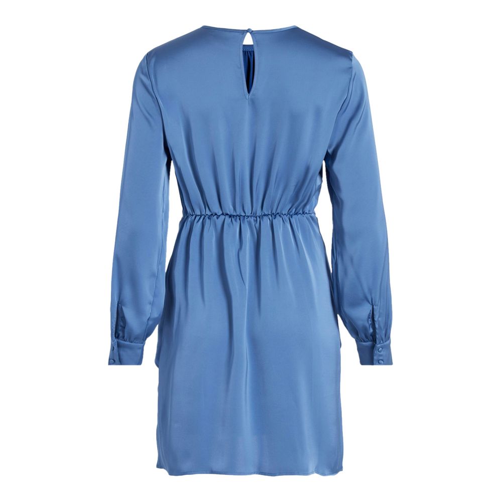 Vila Clothes Blue Recycled Polyester Short Dress