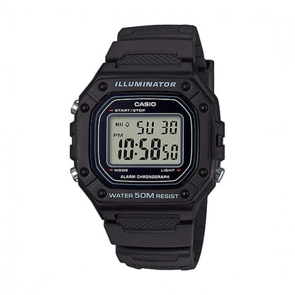 ?CASIO TIMELESS COLLECTION Mod. SPORT ILLUMINATOR WR 50M. ALARM. CHRONOGRAPH - BLACK WATCHES