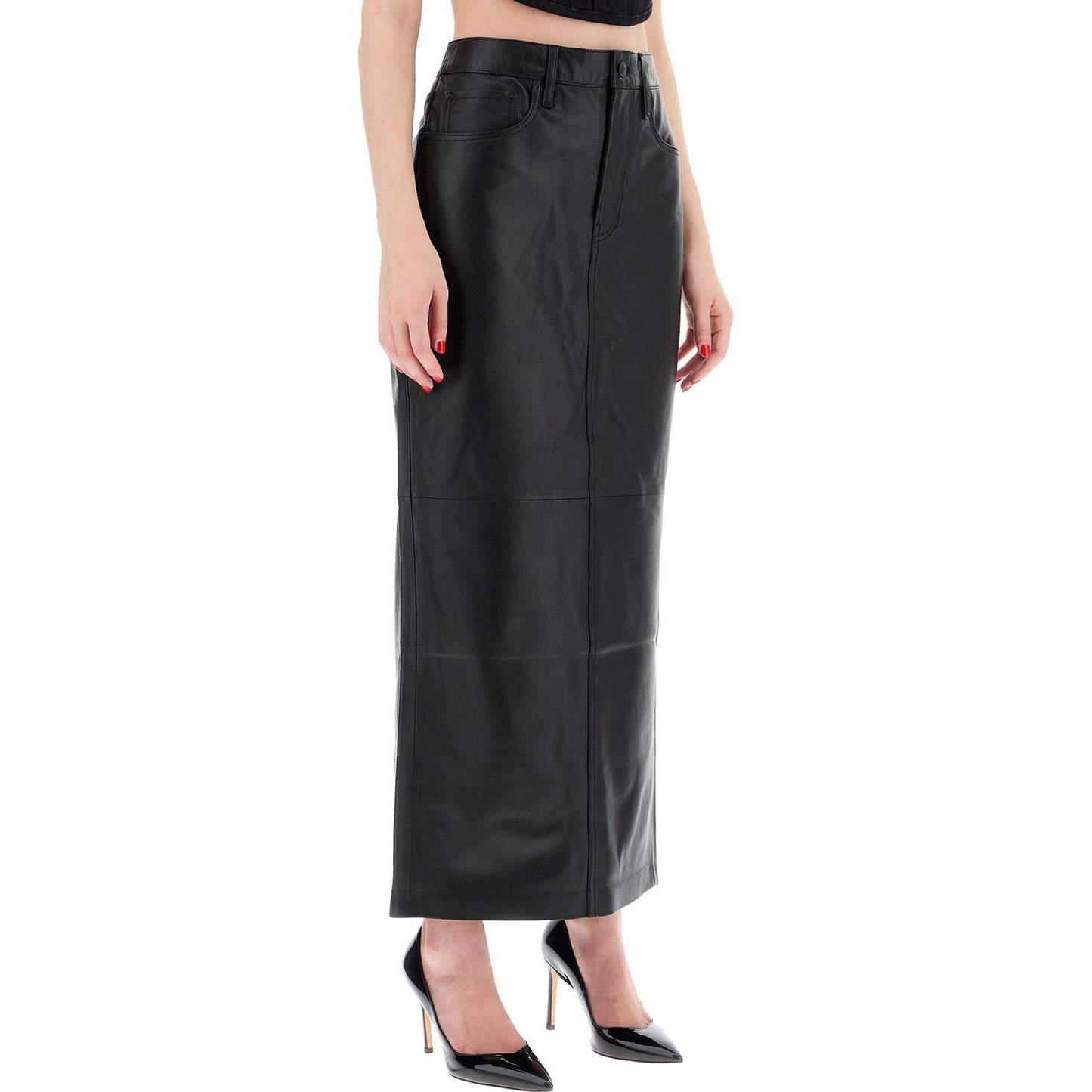 Wardrobe.Nyc leather column skirt for women Skirts Wardrobe.Nyc