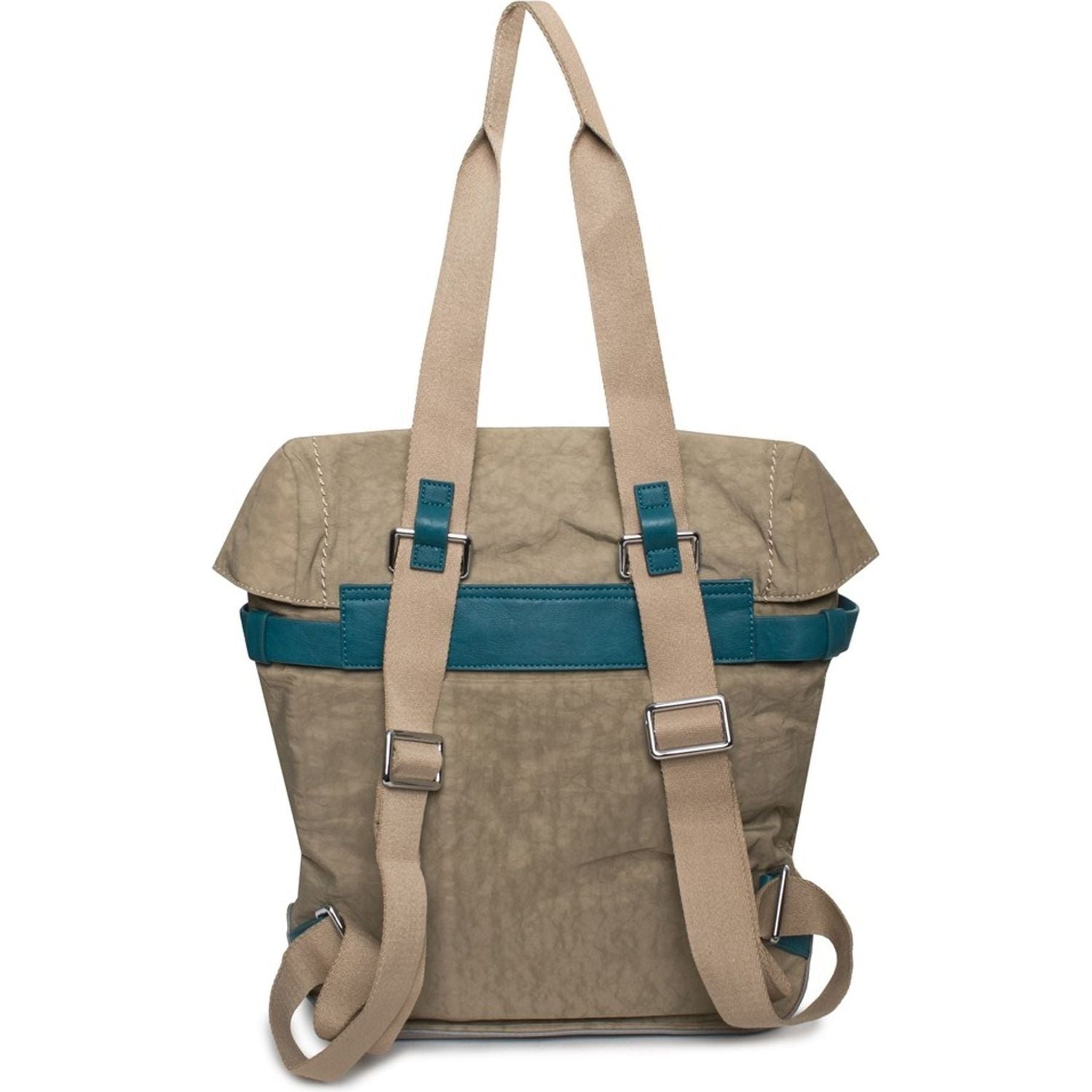 Front view with bag zipped and handles upright.