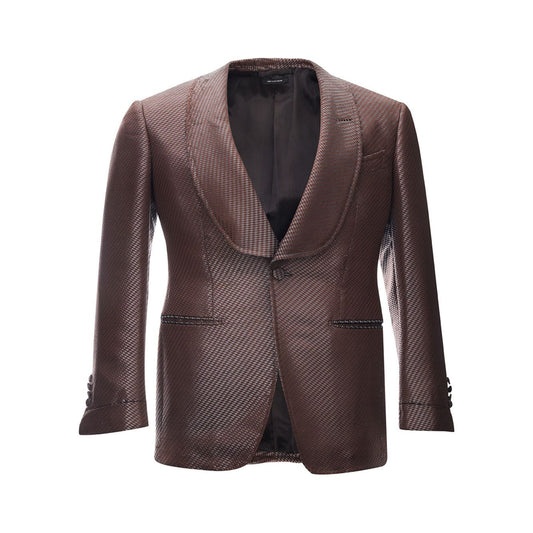 Tom Ford | Brown bronze Silk Smoking Jacket | McRichard Designer Brands
