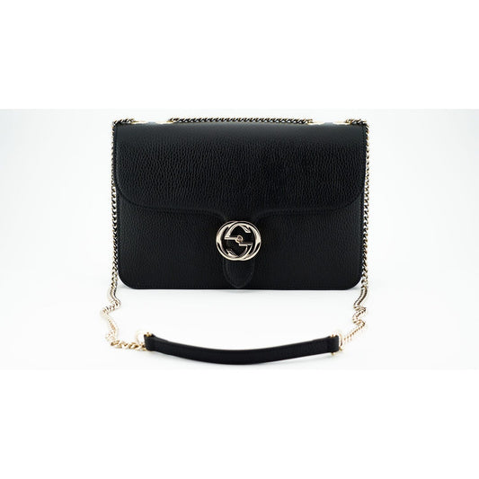 Gucci | Black Calf Leather Dollar Shoulder Bag  | McRichard Designer Brands