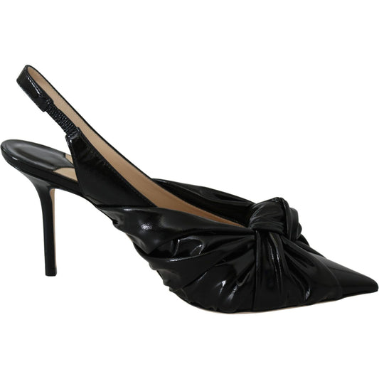 Jimmy Choo | Black Patent Leather Annabell 85 Pumps Shoes | McRichard Designer Brands