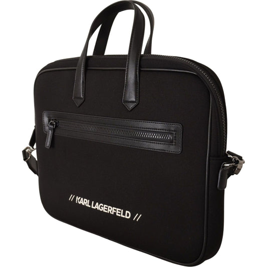 Karl Lagerfeld | Black Nylon Laptop Crossbody Bag  | McRichard Designer Brands