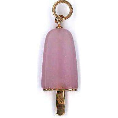 AMBROSINI JEWELS -  PENDENTE ARGENTO 925°  ghiacciolo finitura rosé pietra rosa grande (26x15 mm) PENDANT AMBROSINI JEWELS